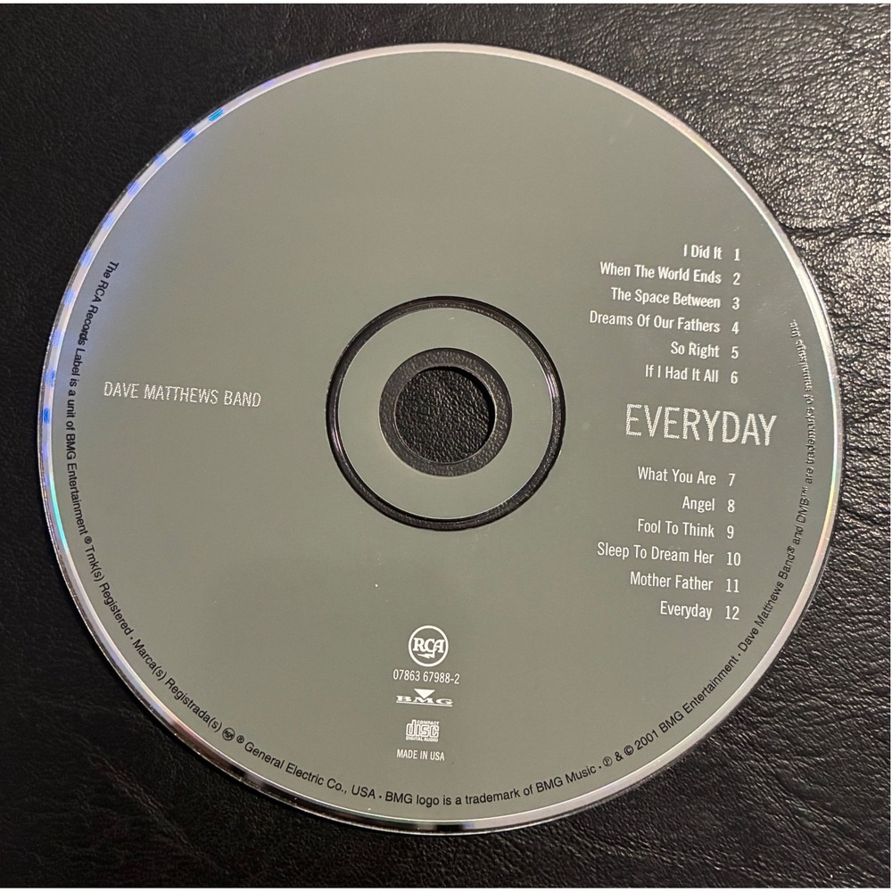 Dave Matthews Band Everyday CD 2001 RCA 07863 67988-2 Pop Rock Replacement Disc